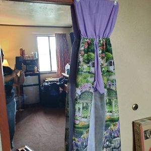 Lavender Garden Strapless Maxi Romper